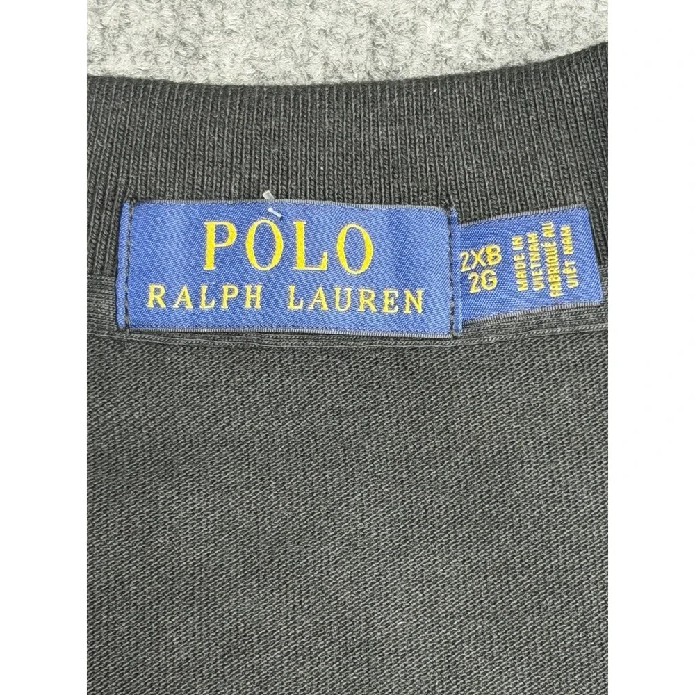 Polo Ralph Lauren Mens Embroidered RCA Black Polo Shirt 2XB Cotton
